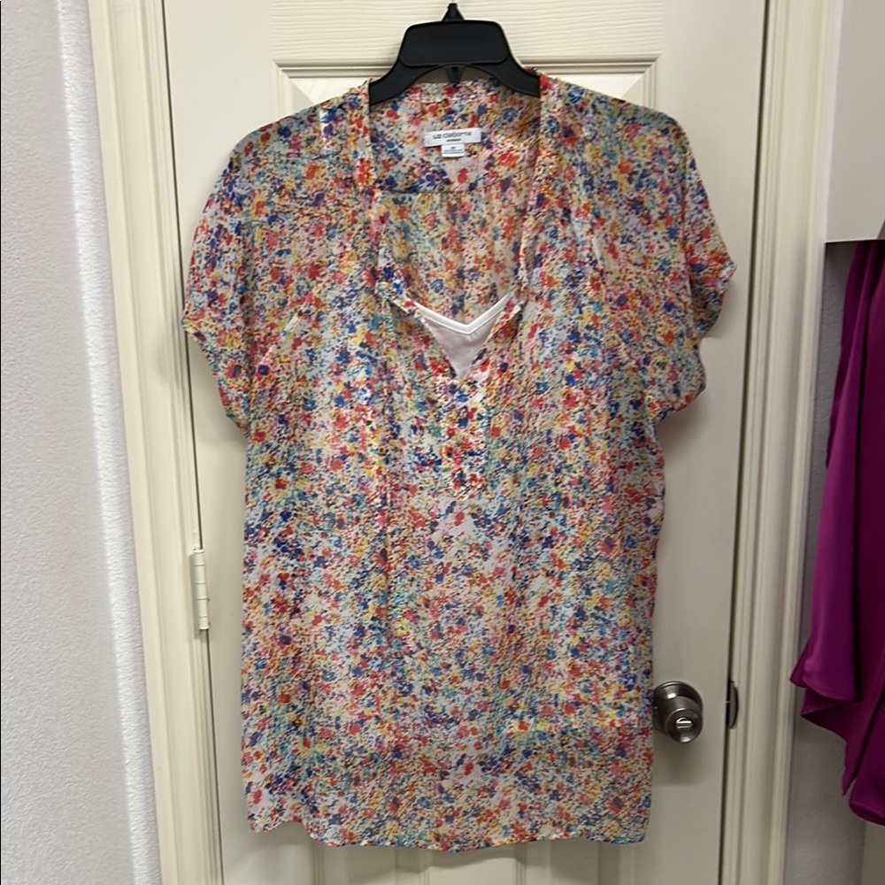 Liz Claiborne Colorful Floral Blouse w/ Cami